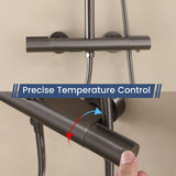 3-Function Thermostatic Shower Set with Rainfall Shower and Handheld Wand