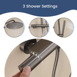 3-Function Thermostatic Shower Set with Rainfall Shower and Handheld Wand