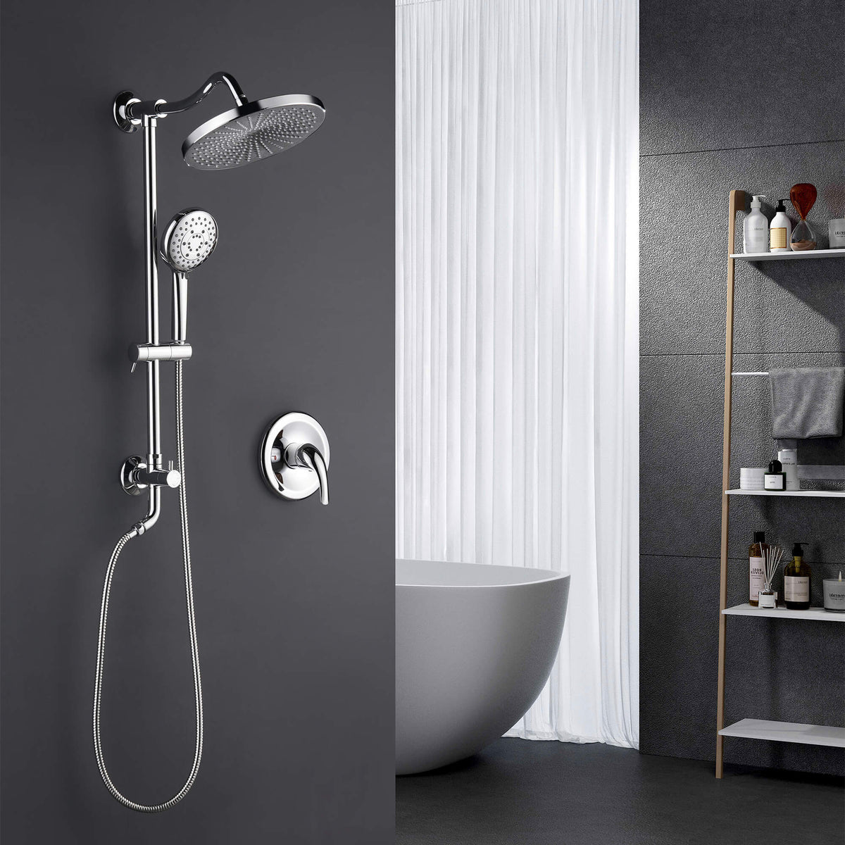 5-Function Rain Shower Faucet with Handheld