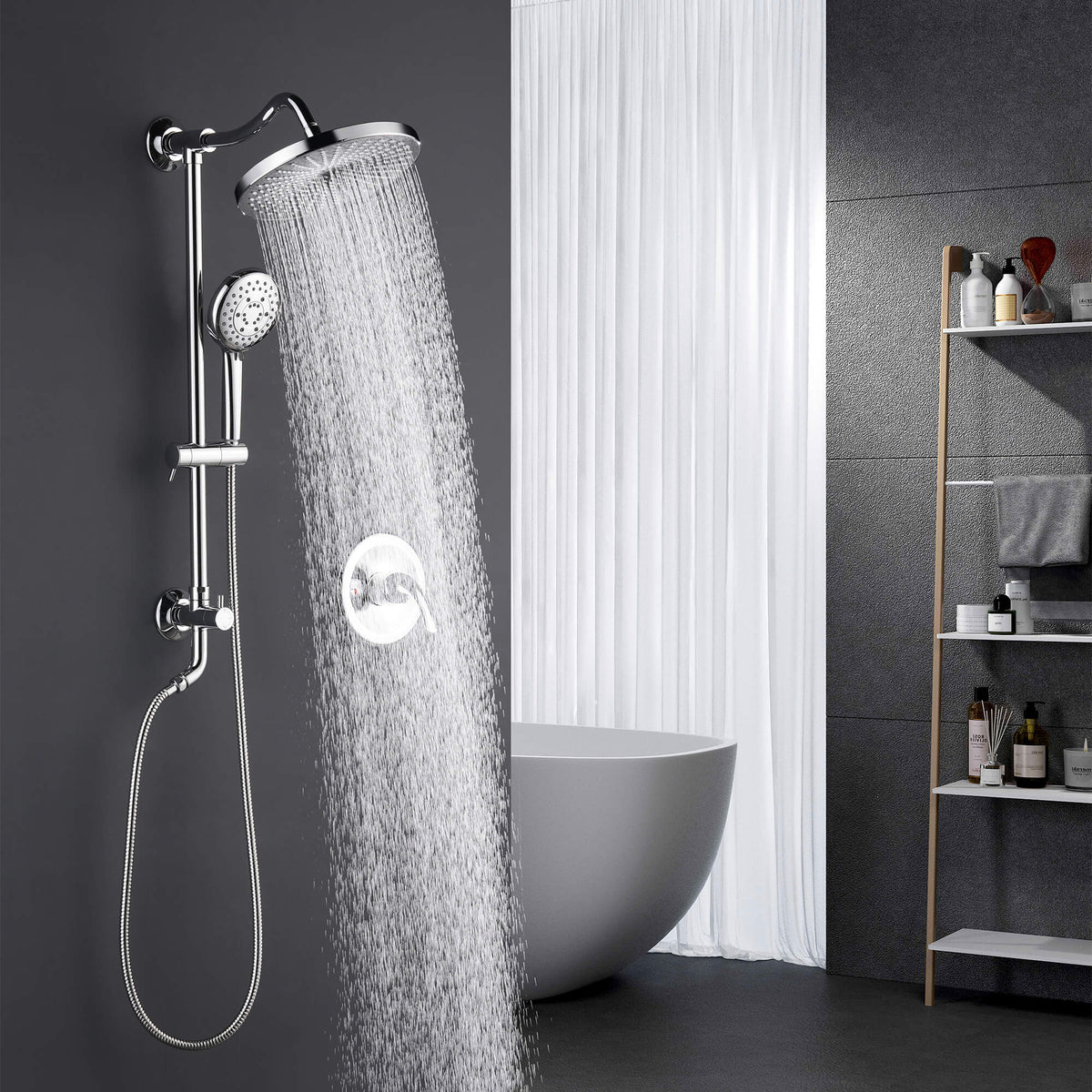 5-Function Rain Shower Faucet with Handheld