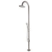 Freestanding 316 Stainless Steel Outdoor Shower with 10-Inch Rain Head & 360° Swivel Rinse Spout