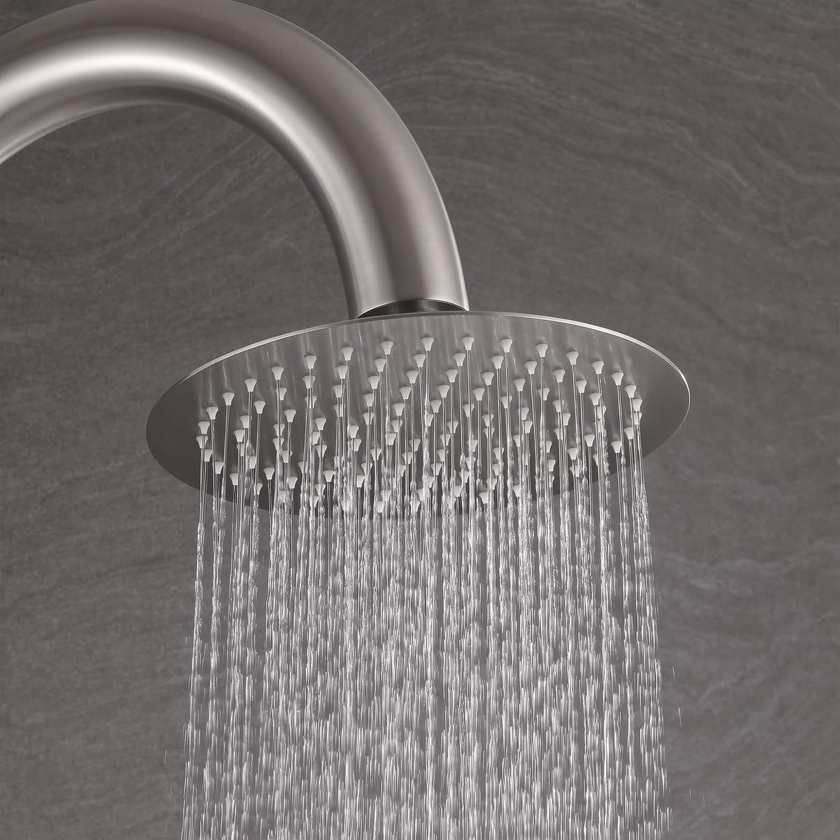 Freestanding 316 Stainless Steel Outdoor Shower with 10-Inch Rain Head & 360° Swivel Rinse Spout