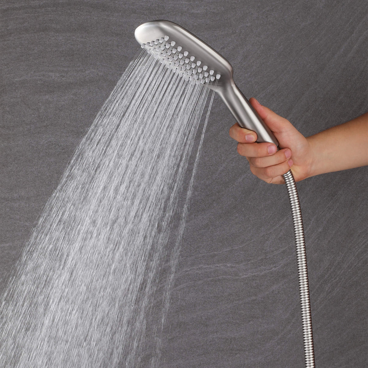 Freestanding 316 Stainless Steel Outdoor Shower with 10-Inch Rain Head & 360° Swivel Rinse Spout