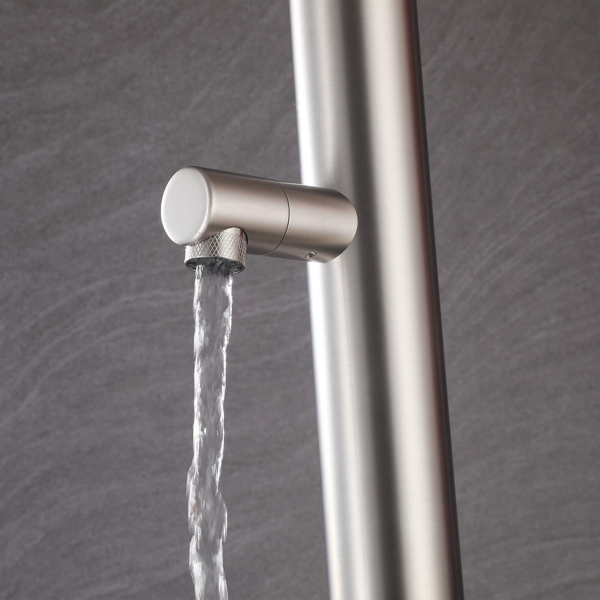 Freestanding 316 Stainless Steel Outdoor Shower with 360° Swivel Rinse Spout