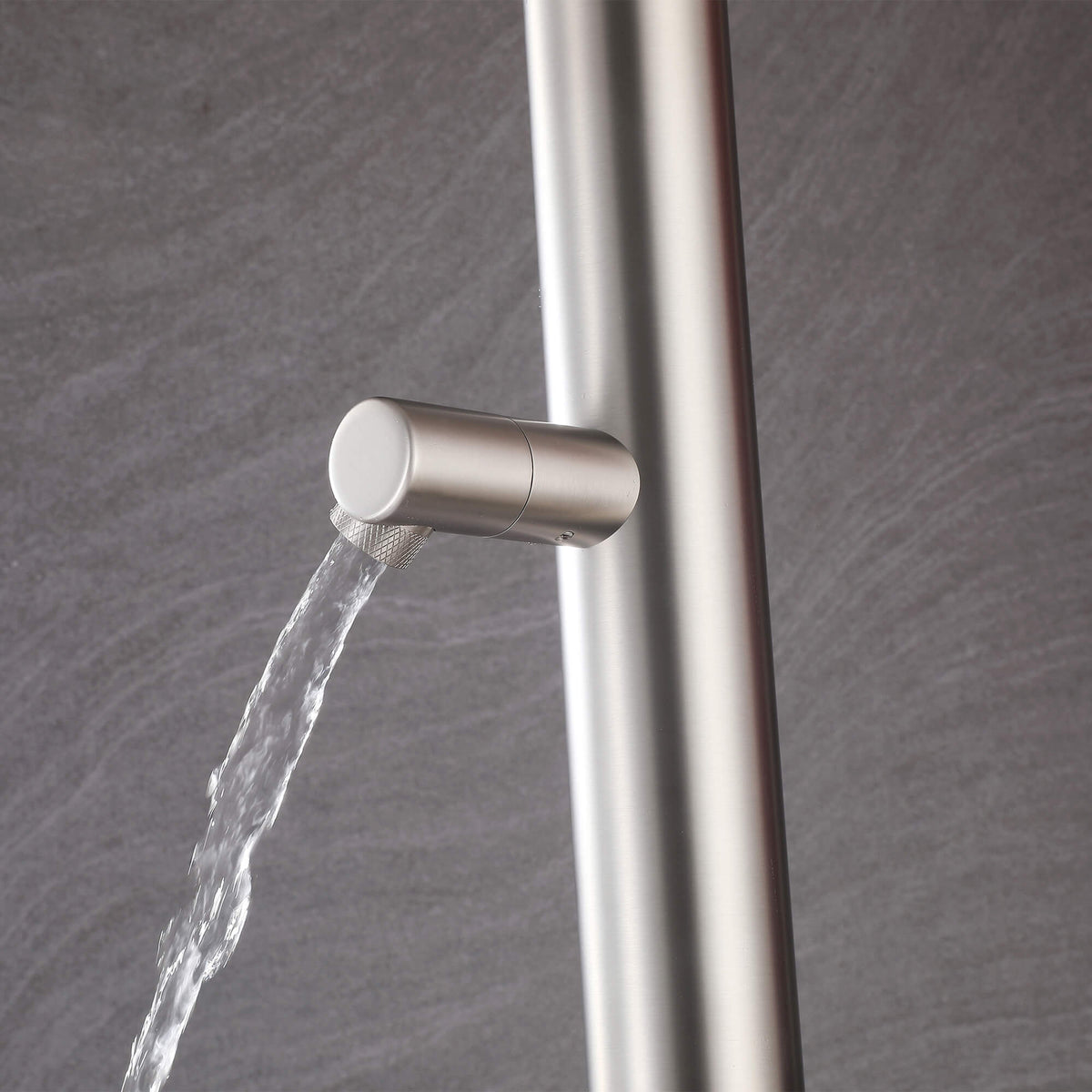 Freestanding 316 Stainless Steel Outdoor Shower with 360° Swivel Rinse Spout
