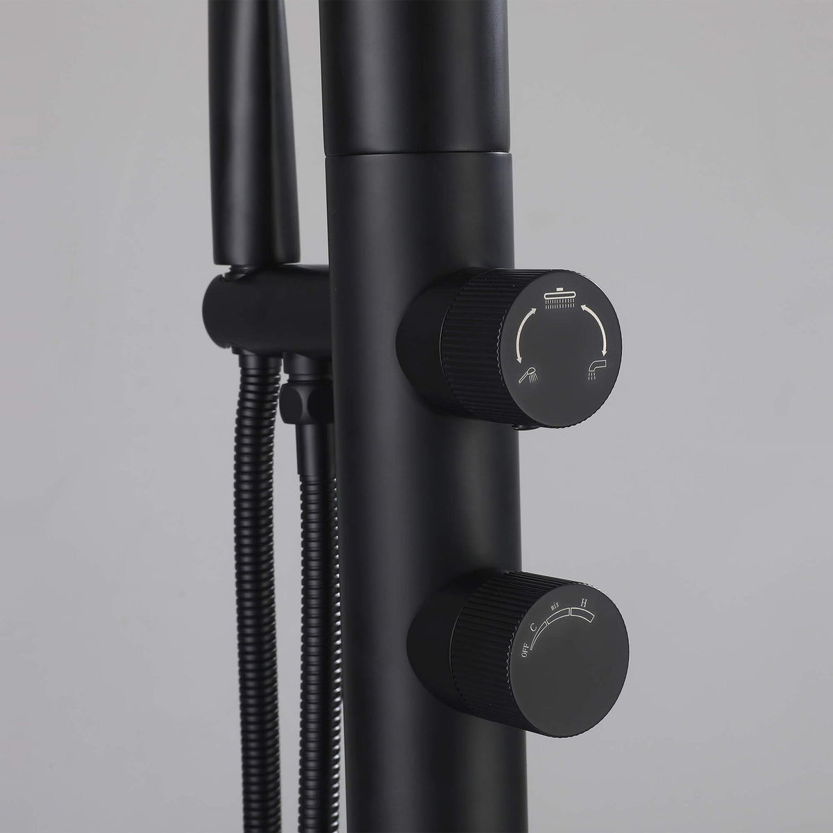 Freestanding 316 Stainless Steel Outdoor Shower with 360° Swivel Rinse Spout