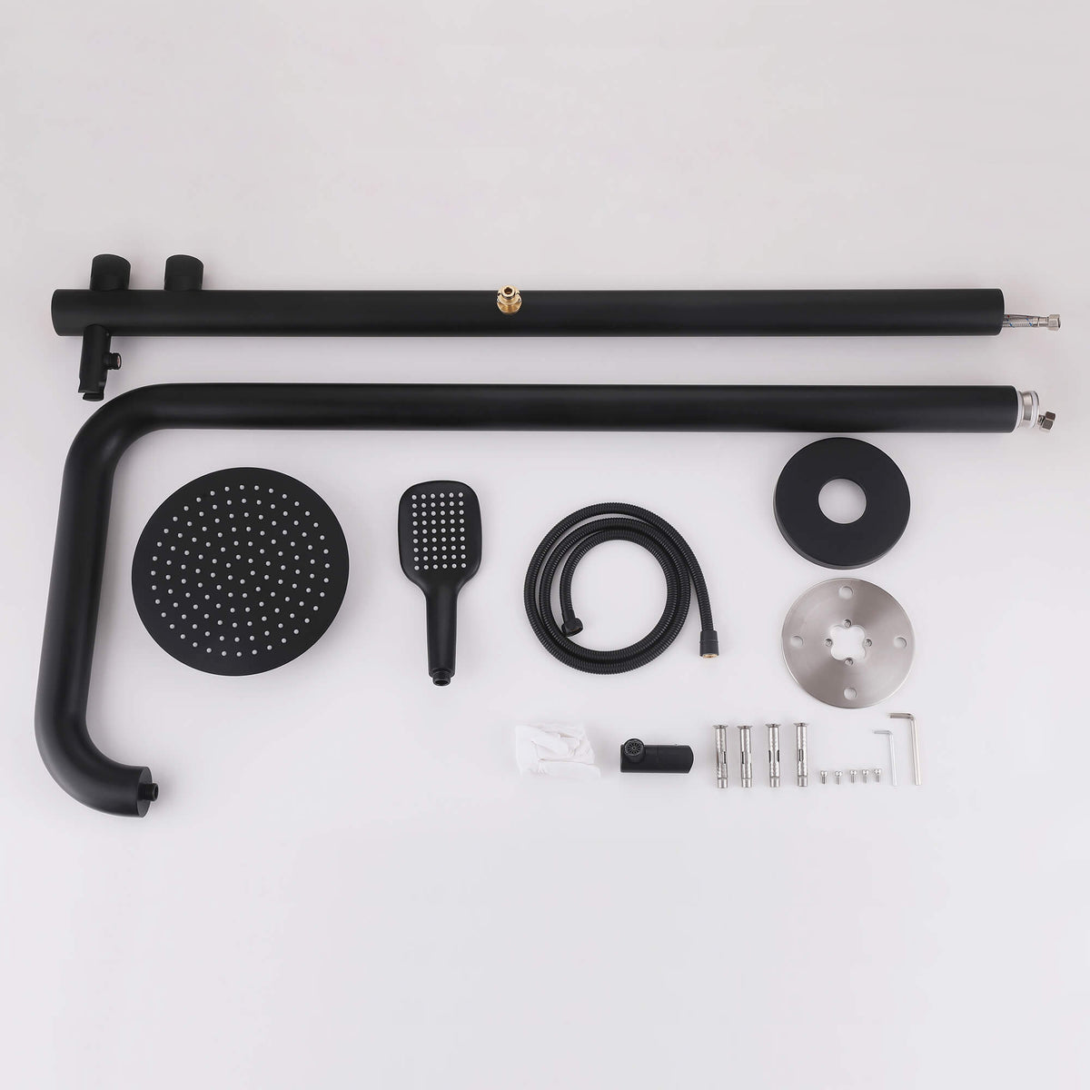Freestanding 316 Stainless Steel Outdoor Shower with 360° Swivel Rinse Spout