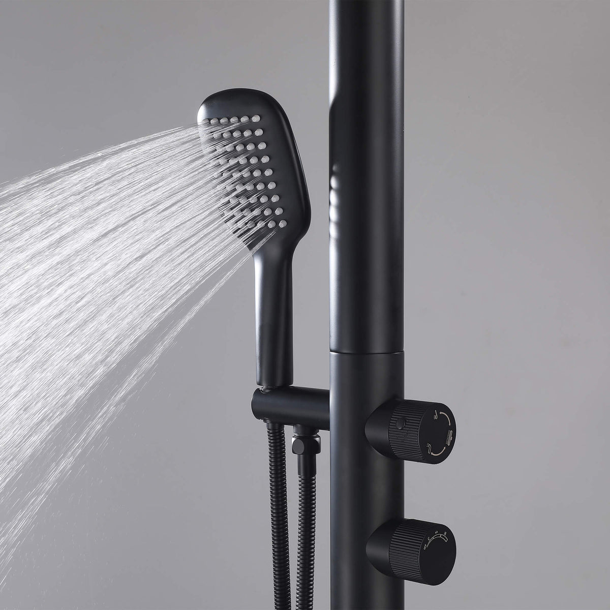 Freestanding 316 Stainless Steel Outdoor Shower with 360° Swivel Rinse Spout
