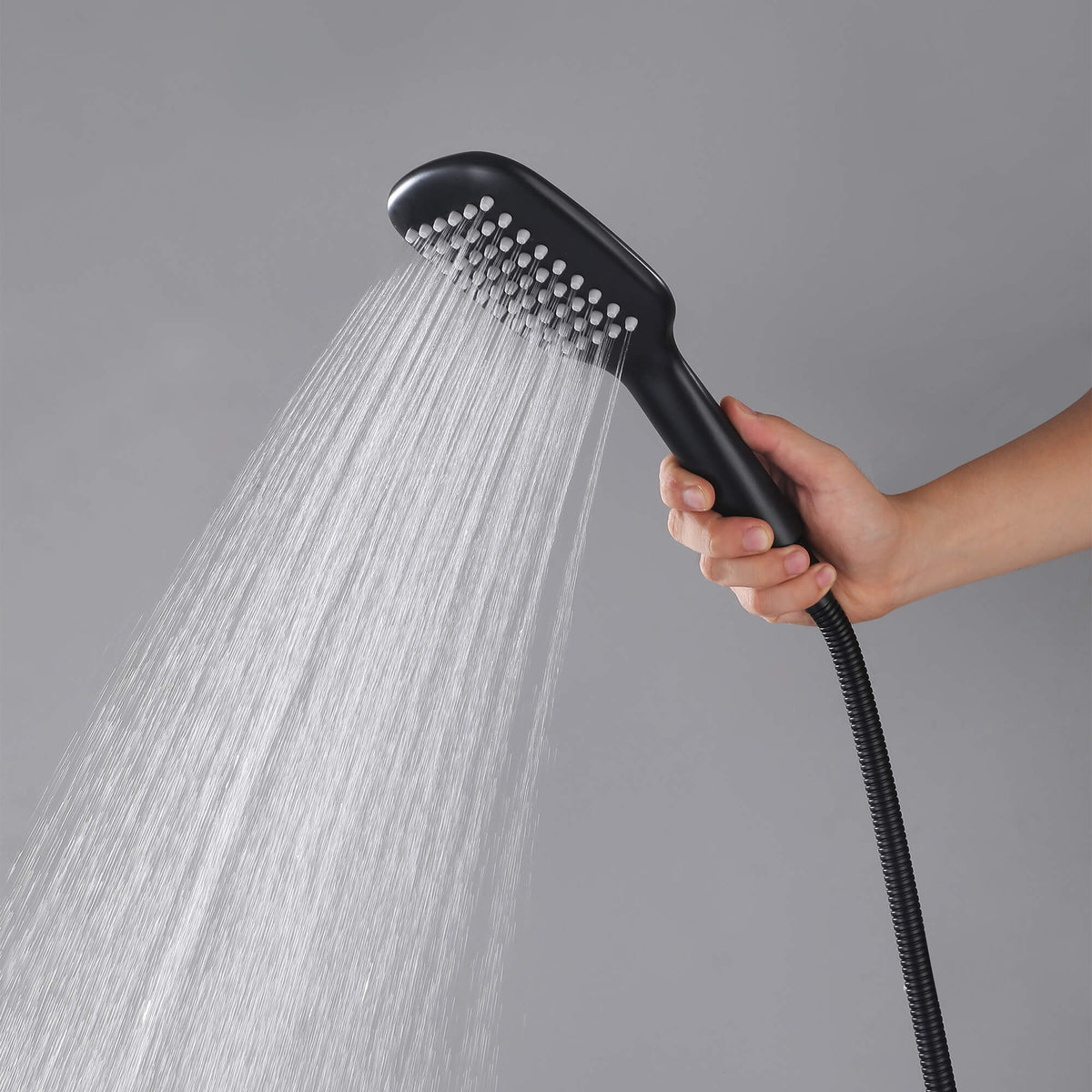 Freestanding 316 Stainless Steel Outdoor Shower with 360° Swivel Rinse Spout