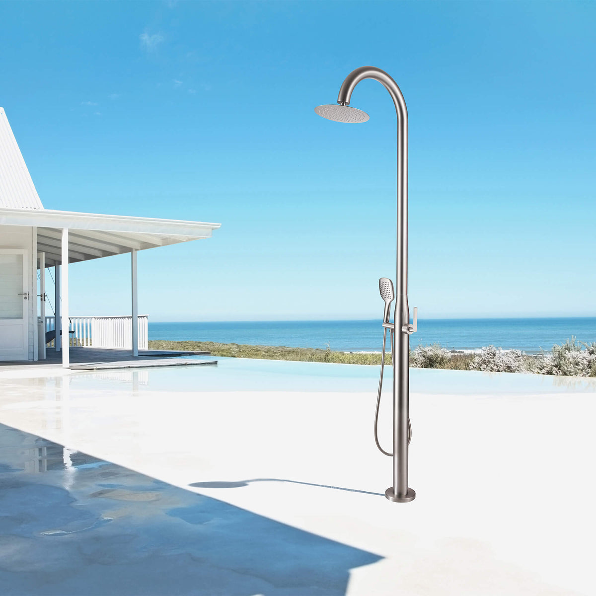316 Stainless Steel Outdoor Shower Column with Rain & Handheld Sprays