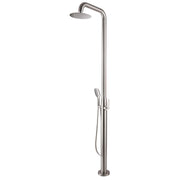 Curved-Arm 316 Stainless Steel Freestanding Outdoor Shower with Handheld Sprayer
