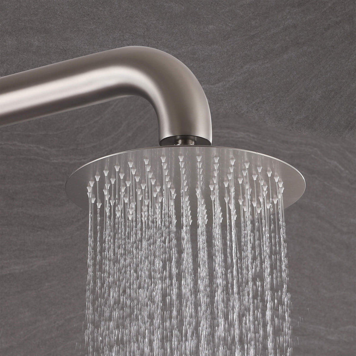 Curved-Arm 316 Stainless Steel Freestanding Outdoor Shower with Handheld Sprayer