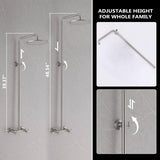 Outdoor Shower Fixtures with 10" Rainfall Shower Head and Dual Handle Control