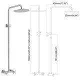 Outdoor Shower Fixtures with 10" Rainfall Shower Head and Dual Handle Control