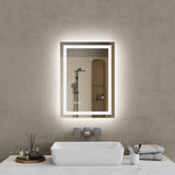 LED Bathroom Mirror with Front and Back Lighting Anti Fog Dimmable IP44 Waterproof Frameless Vanity Mirror