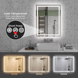 LED Bathroom Mirror with Front and Back Lighting Anti Fog Dimmable IP44 Waterproof Frameless Vanity Mirror