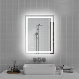 LED Bathroom Mirror with Front and Back Lighting Anti Fog Dimmable IP44 Waterproof Frameless Vanity Mirror
