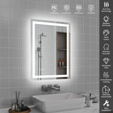 LED Bathroom Mirror with Front and Back Lighting Anti Fog Dimmable IP44 Waterproof Frameless Vanity Mirror