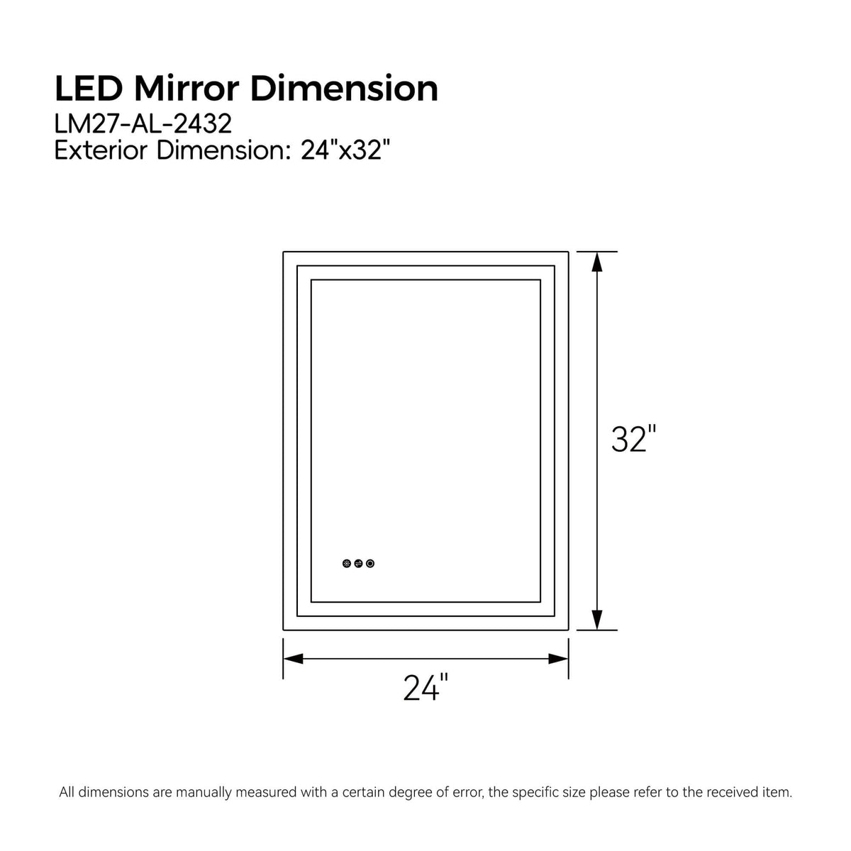 LED Bathroom Mirror with Front and Back Lighting, Anti-Fog and Dimmable Touch Control