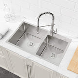 32-Inch Top-Mount Kitchen Sink with Double Square Bowls