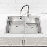 32-Inch Top-Mount Kitchen Sink with Double Square Bowls