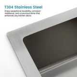 32-Inch Top-Mount Kitchen Sink with Double Square Bowls
