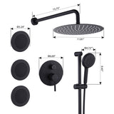 Slide Bar Shower System with 3 Body Jets and 12 Inch Shower Head and 5 Function Handheld LS000111DY
