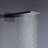 Three Function Safety Thermostatic Shower System with Waterfall Bath Faucet Matt Black LS401DY