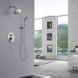 Shower System with 5-Setting Shower Head and 3-Setting Handheld Spray