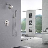 Bathroom Shower Faucet Set with 5 Functions Rain Shower Head Pressure Balance