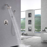 Bathroom Shower Faucet Set with 5 Functions Rain Shower Head Pressure Balance