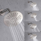 Bathroom Shower Faucet Set with 5 Functions Rain Shower Head Pressure Balance