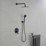 Wall-Mounted Shower Faucet Set with Round Rain Head and Balance Valve
