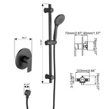 Slide Bar Shower System with 3-Function Hand Shower and Rough-In Valve LYJ0014