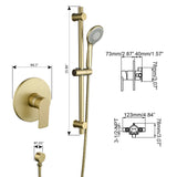 Slide Bar Handheld Shower System with 3-Setting Hand Shower and Rough-In Valve