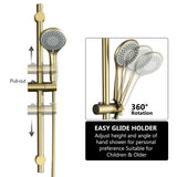 Slide Bar Handheld Shower System with 3-Setting Hand Shower and Rough-In Valve