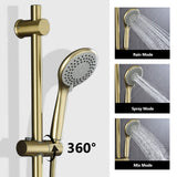 Slide Bar Handheld Shower System with 3-Setting Hand Shower and Rough-In Valve
