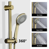 Slide Bar Handheld Shower System with 3-Function Hand Shower and Rough-In Valve LYJ0013