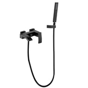 Matte Black Bathtub Wall-Mounted Faucet with Waterfall Spout