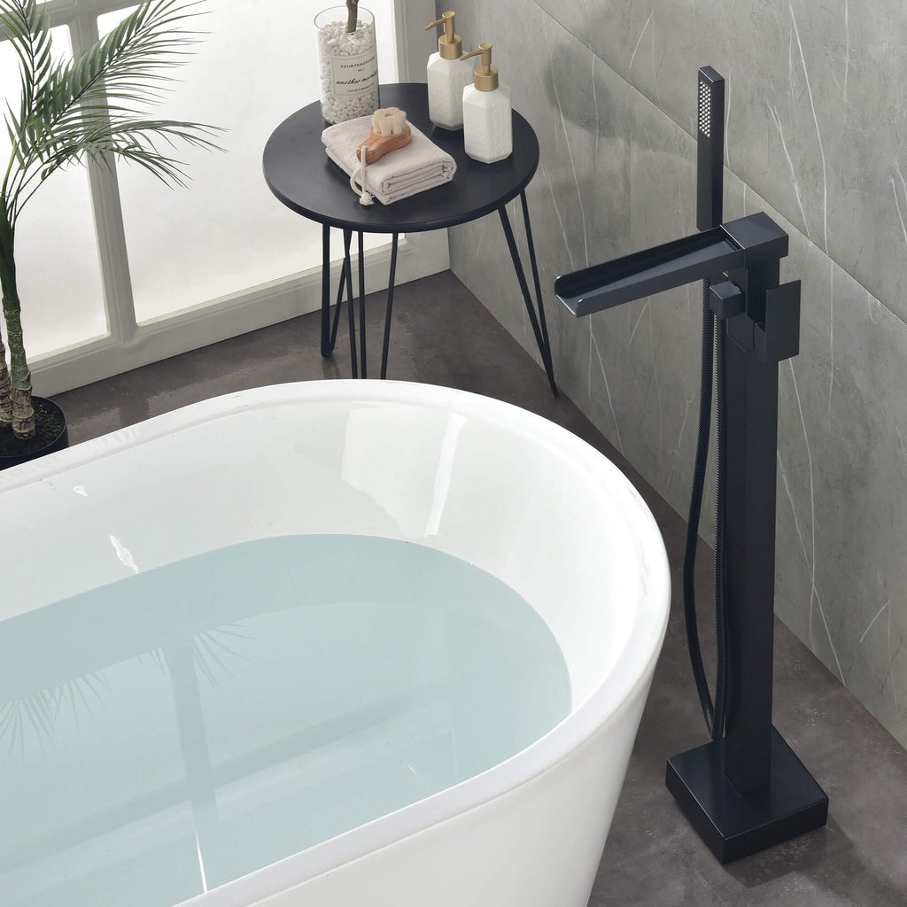 Single Handle Floor Mounted Tub Filler with Hand Shower LYJ0021