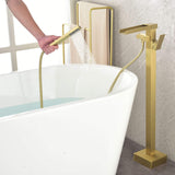 Luxury Freestanding Bathtub Faucet Waterfall Tub Filler with Handheld Shower LYJ0022