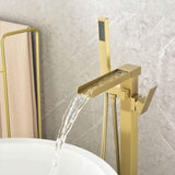 Luxury Freestanding Bathtub Faucet Waterfall Tub Filler with Handheld Shower LYJ0022