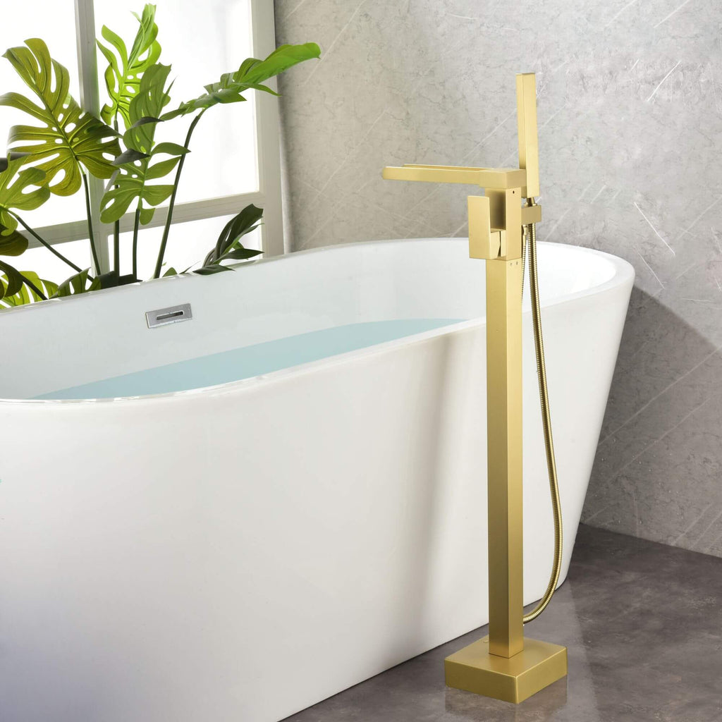 Luxury Freestanding Bathtub Faucet Waterfall Tub Filler with Handheld Shower LYJ0022