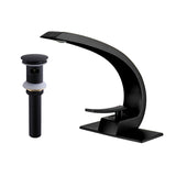 Curved Arch Spout Faucet with Drain Set