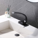 Curved Arch Spout Faucet with Drain Set