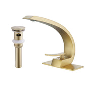 Curved Arch Spout Faucet with Drain Set
