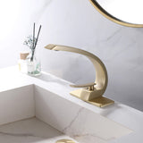 Curved Arch Spout Faucet with Drain Set