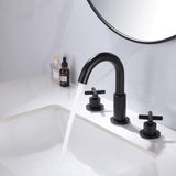 Widespread Bathroom Faucet with Dual Handles and Stainless Steel Pop-Up Drain