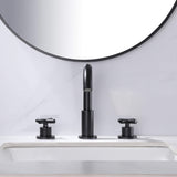 Widespread Bathroom Faucet with Dual Handles and Stainless Steel Pop-Up Drain