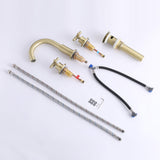3-Piece Faucet Set with Arched Spout and Cross Knobs